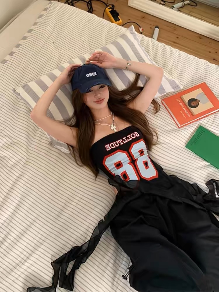 Numeric Pattern Tube Top-Stray-Straykids concert outfitidea for STAY