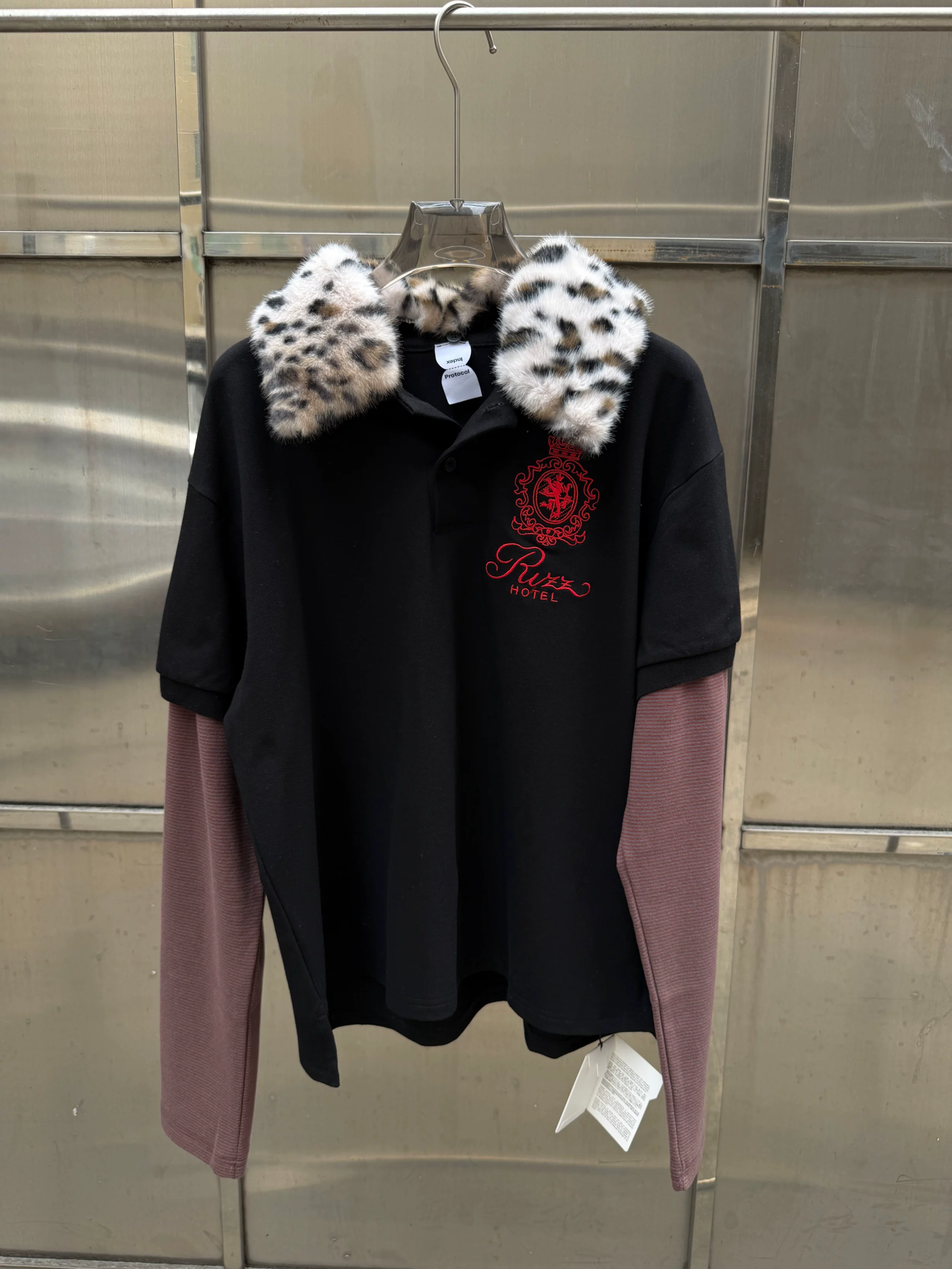 Cortis James Inspired Fur Collar Layered Polo Shirt