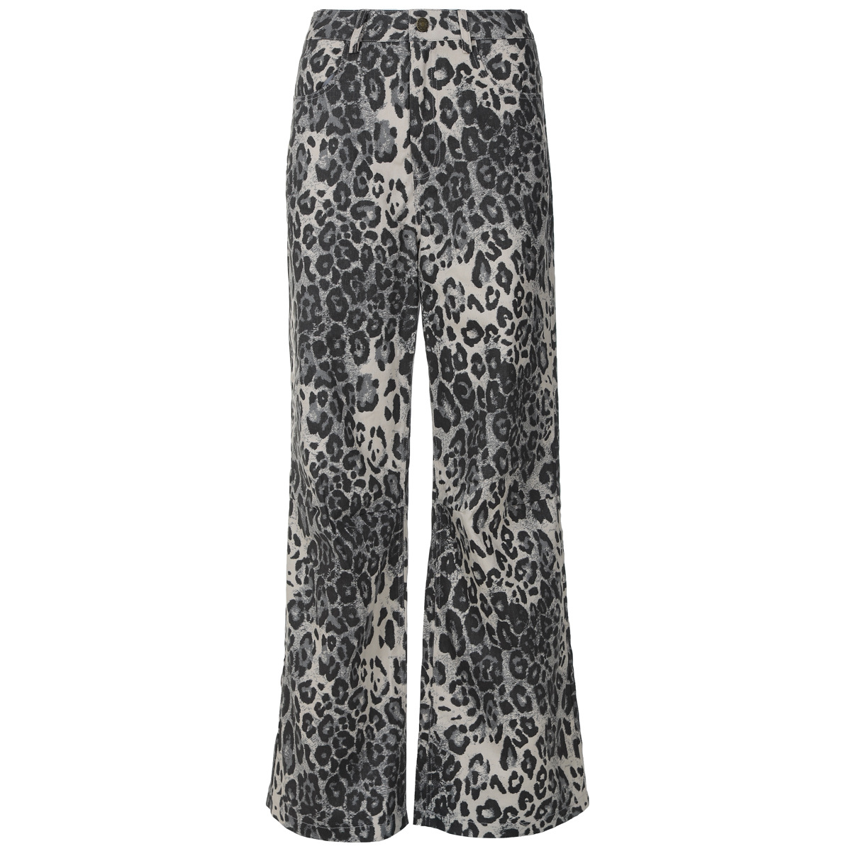 Leopard print low-rise straight-leg pants-Aespa Ningning