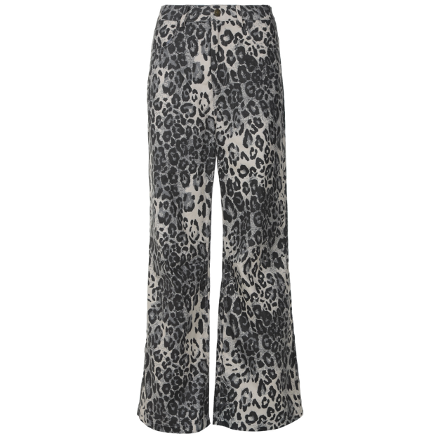Leopard print low-rise straight-leg pants-Aespa Ningning