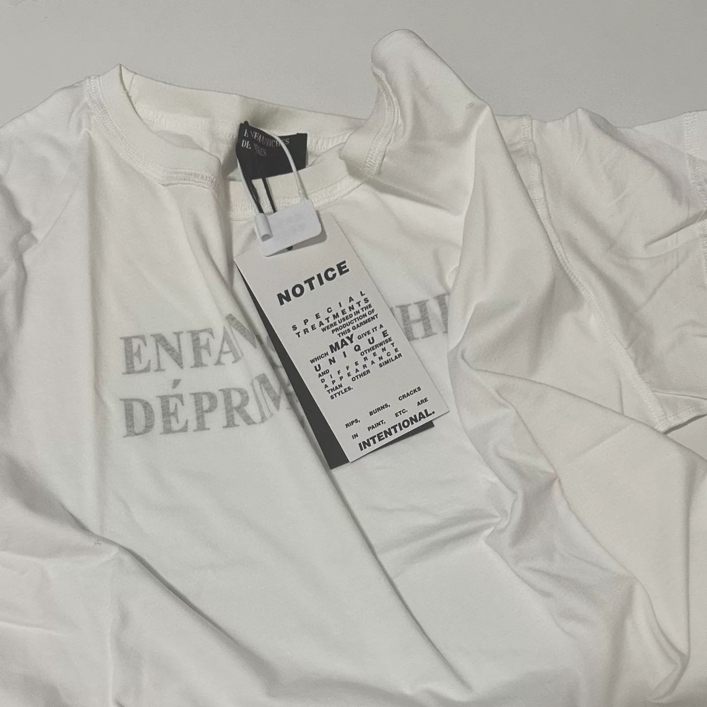 BTS RM Inspired ERD White Logo Print Distressed T-Shirt