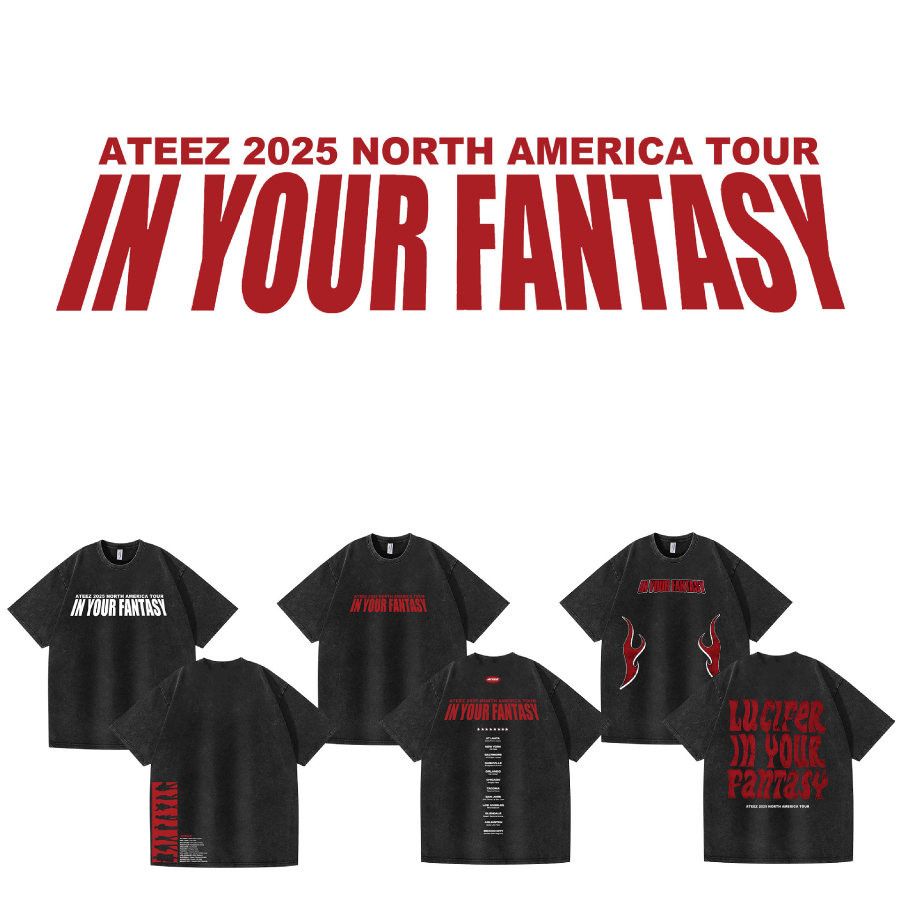 ATEEZ 2025 In Your Fantasy World Tour in North America Merch Inspired T-Shirt