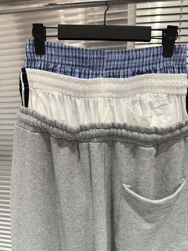 Enhypen Niki Inspired Drawstring Fake Three-Waist Paneled Sweatpants