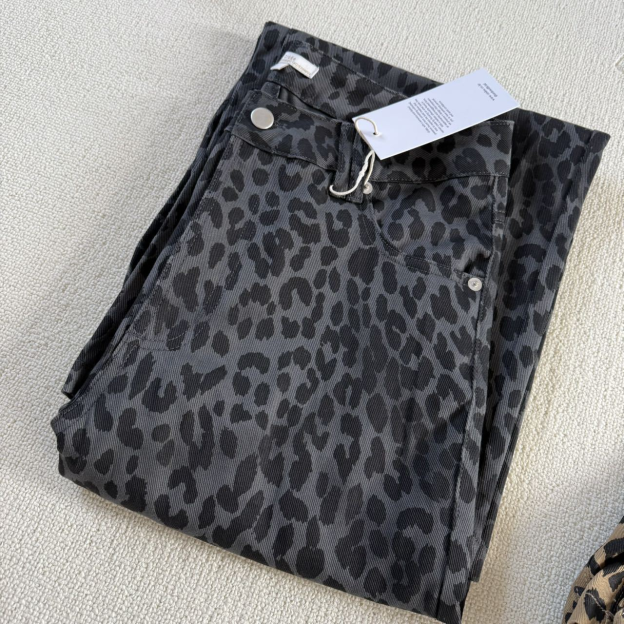 Leopard Print Wide Leg Jeans-Blackpink Jennie