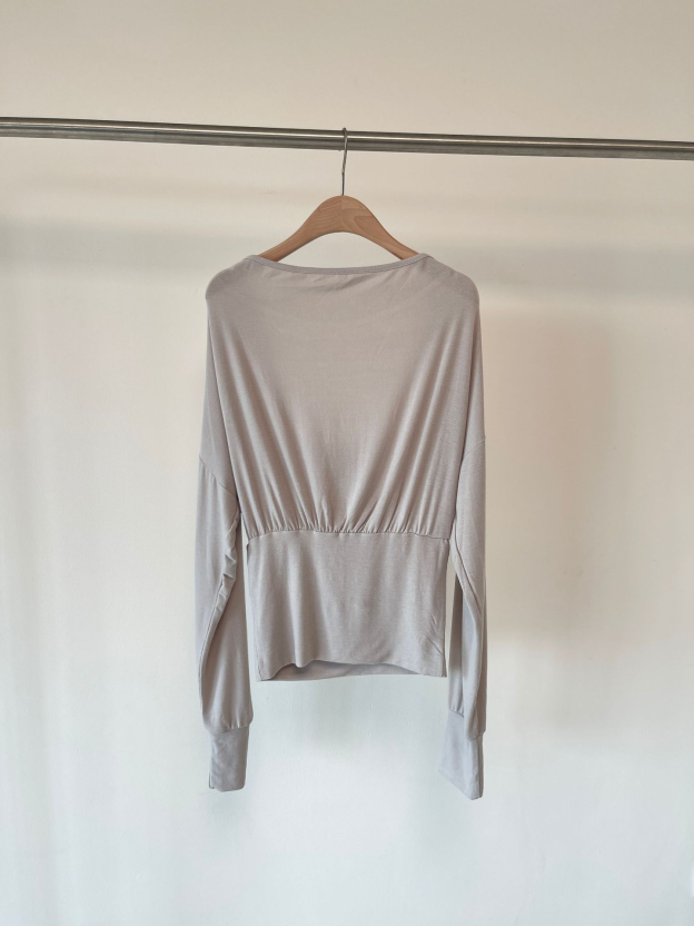 Blackpink Jennie Inspired Draped Back Long Sleeve Top