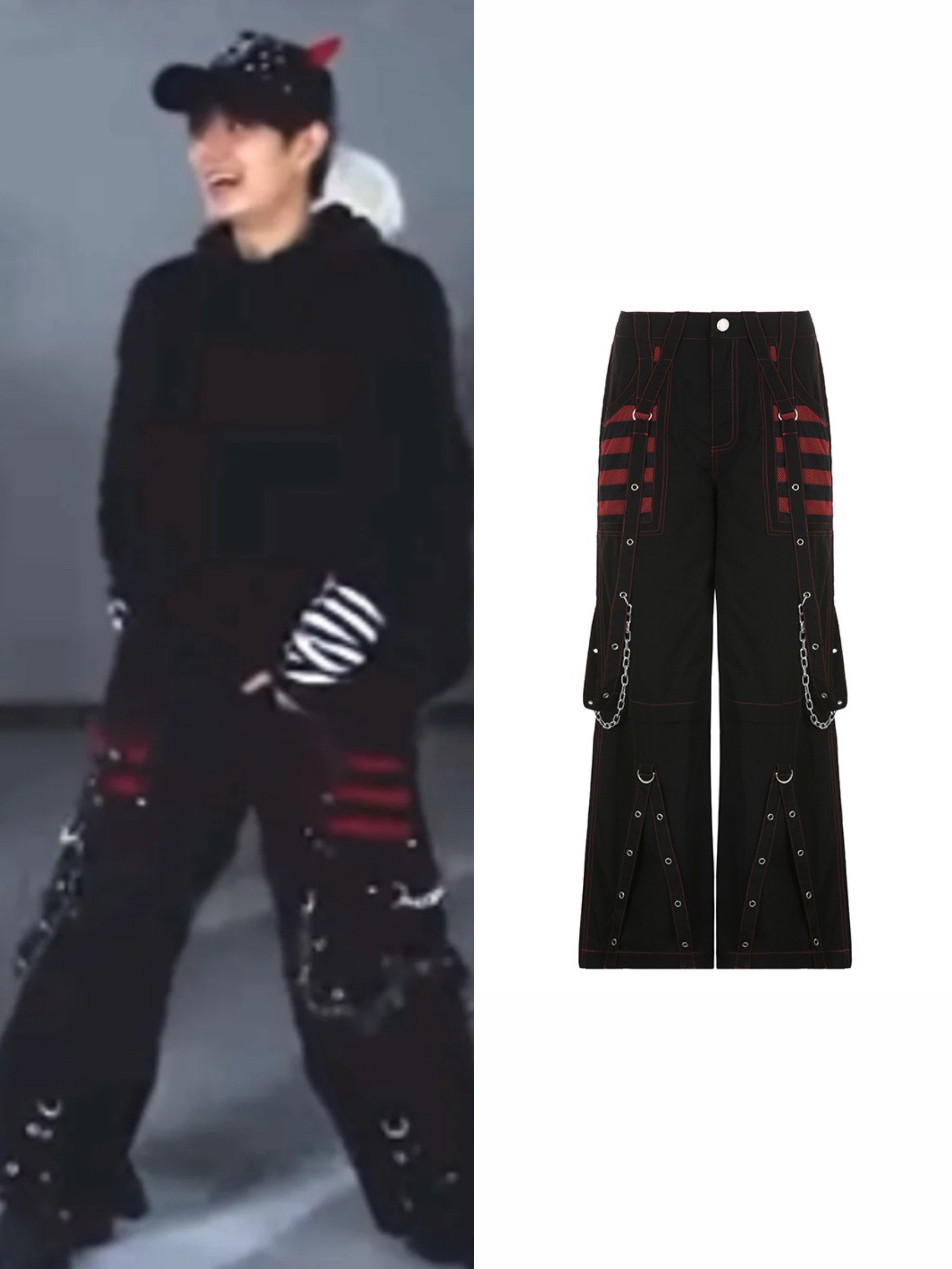Straykids Seungmin Black Red Gothic Style inspired Jeans Pant-Stray Kids