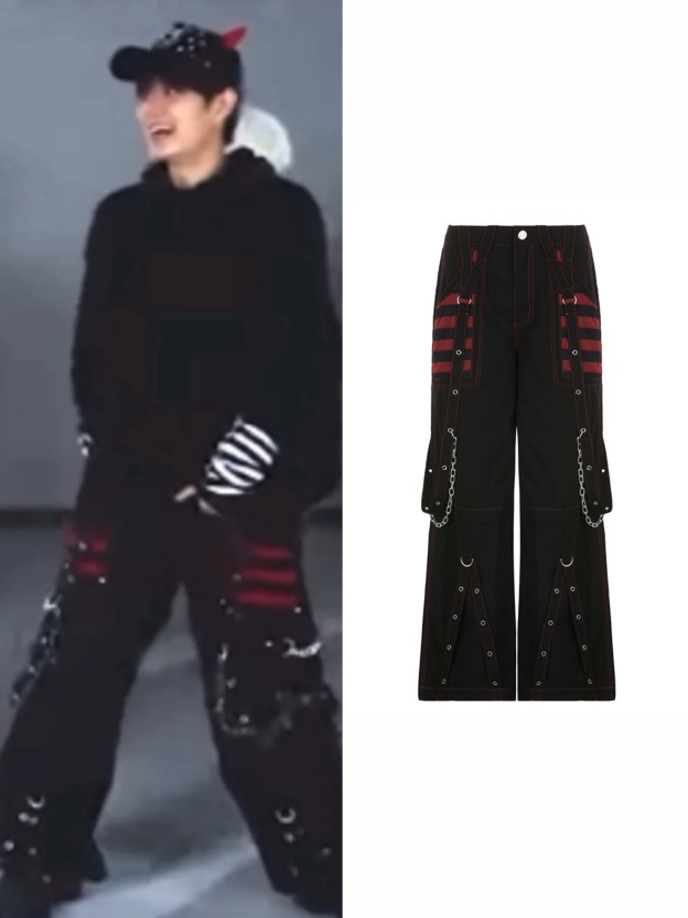 Straykids Seungmin Black Red Gothic Style inspired Jeans Pant-Stray Kids