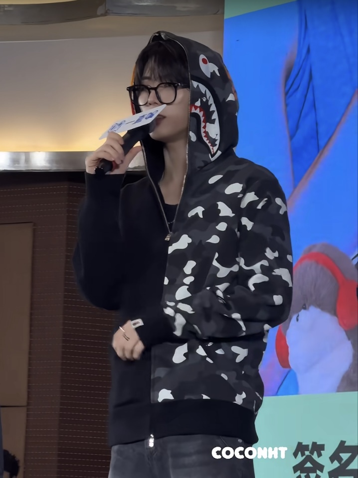 Boynextdoor Taesan Camo Bape shark Print inspired zip up hoodie jacket