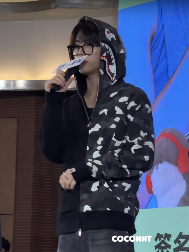 Boynextdoor Taesan Camo Bape shark Print inspired zip up hoodie jacket