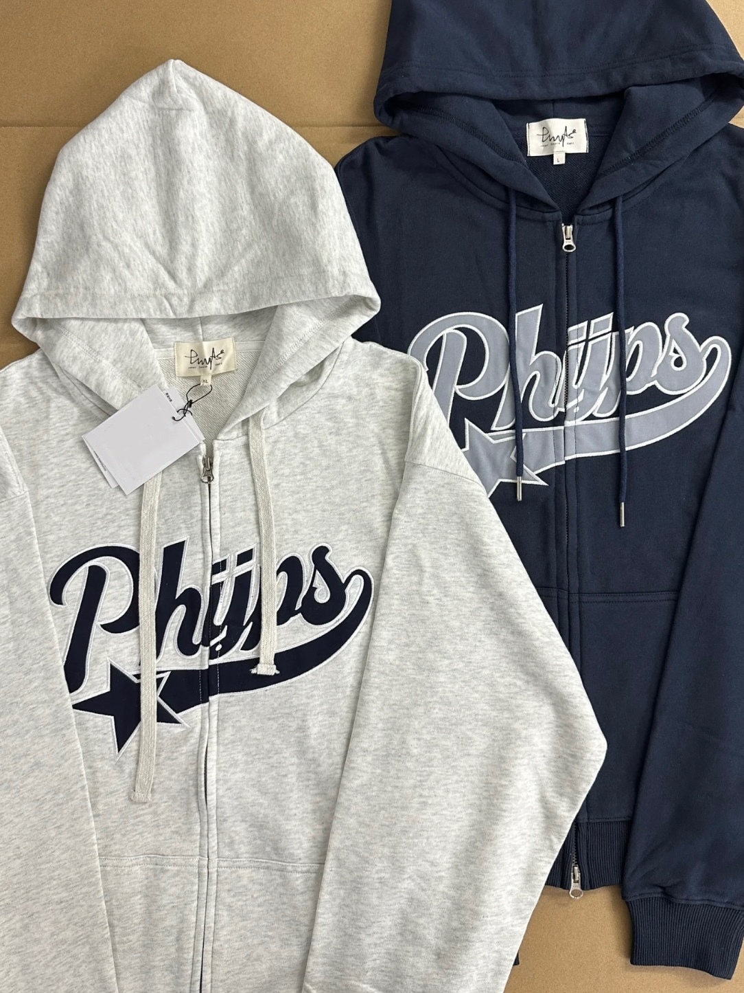 Seventeen&NewJeans&NMIXX&GIDLE Inspired Embroidered Letter Zip-Up Hoodie