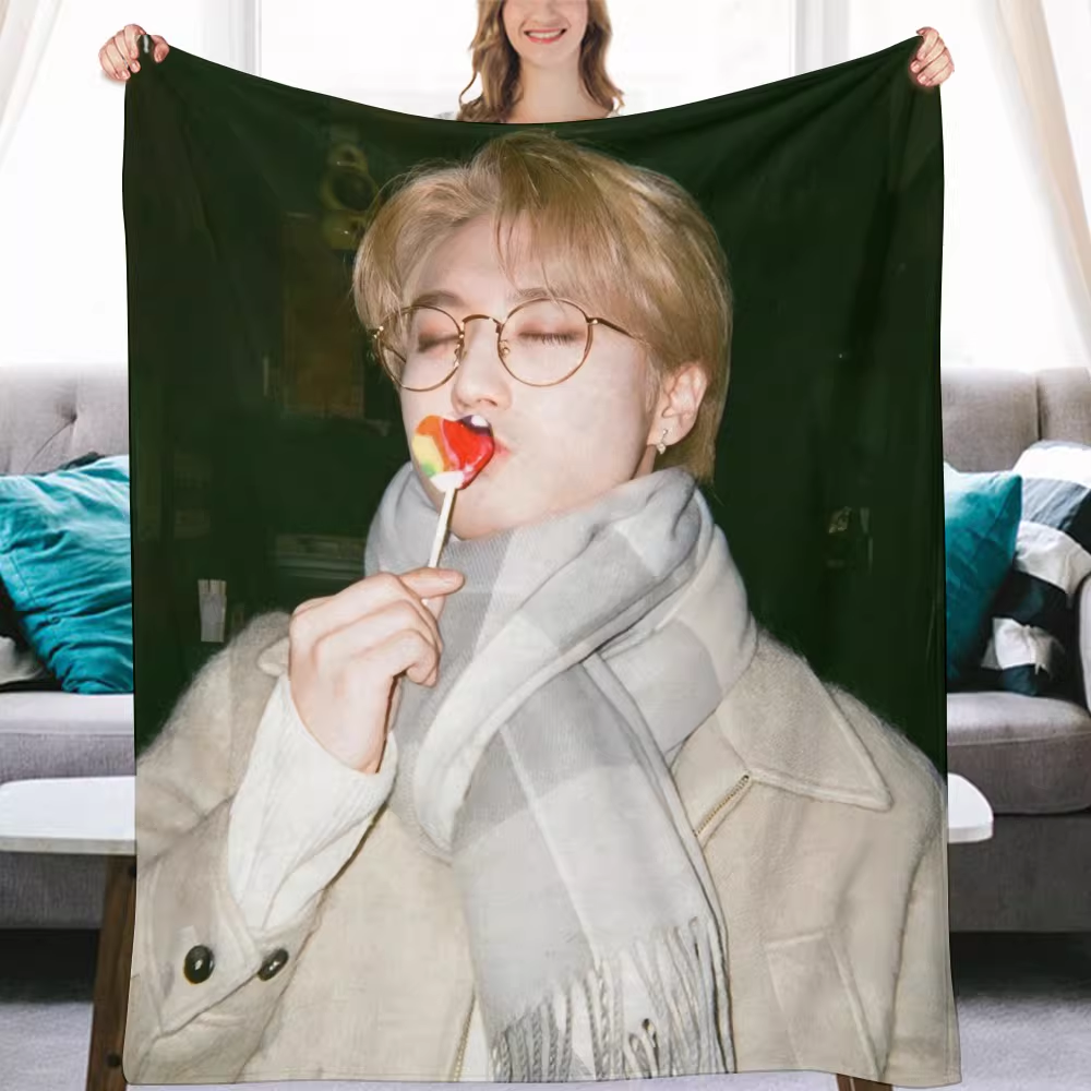 Stray kids Han Fanmade Flanne Blanket - Kpop Concert Fan Blanket-Straykids