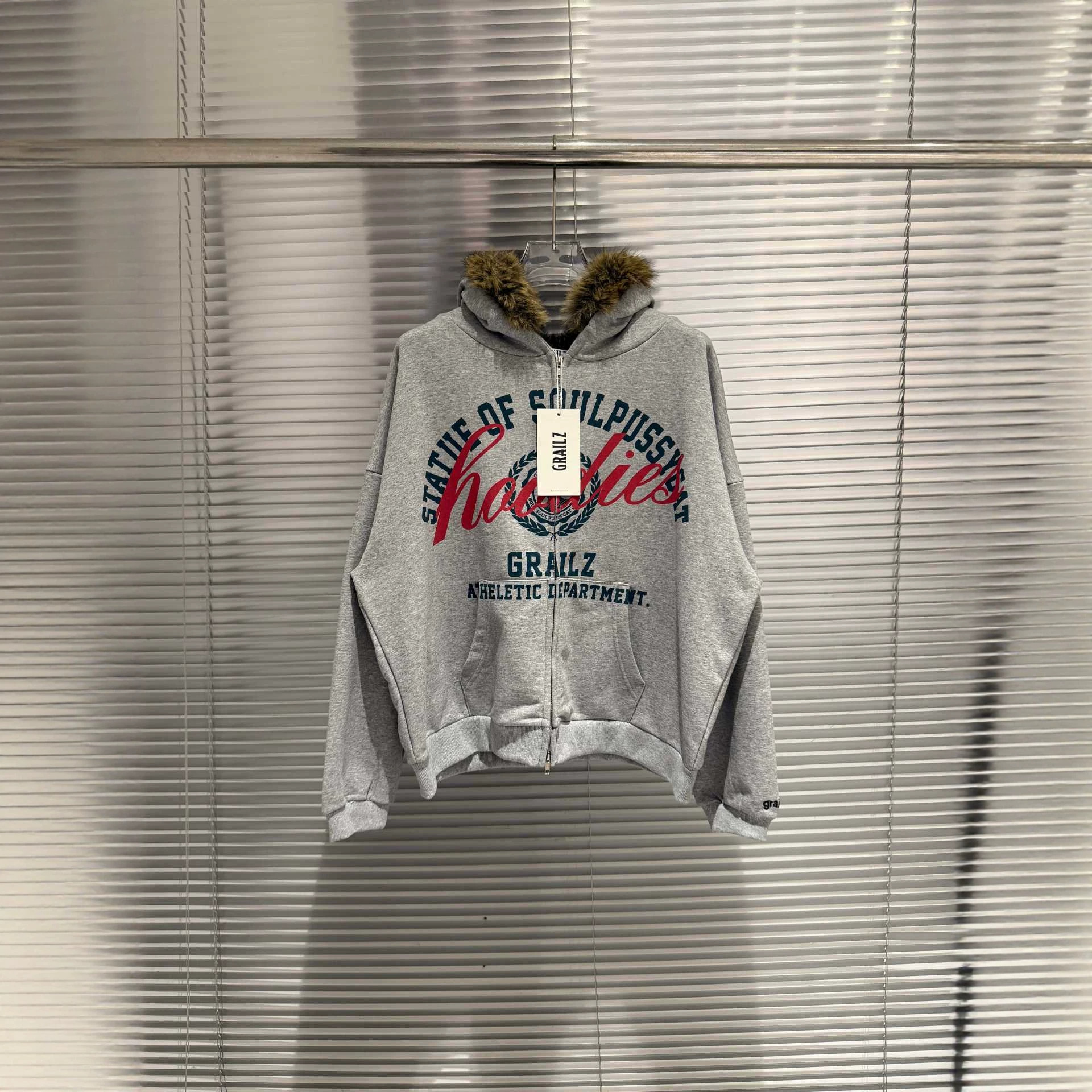 IVE Rei Inspired Grailz Style Parody Fur Zip Up Hoodie