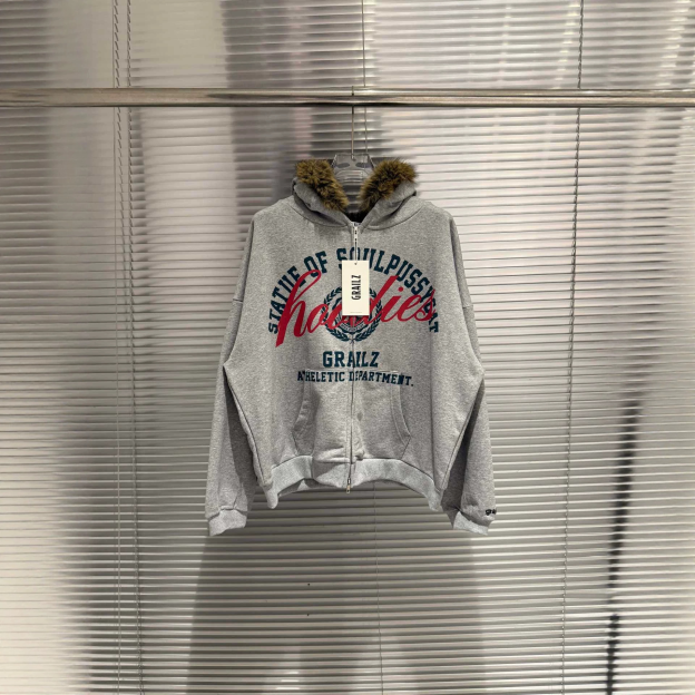 IVE Rei Inspired Grailz Style Parody Fur Zip Up Hoodie