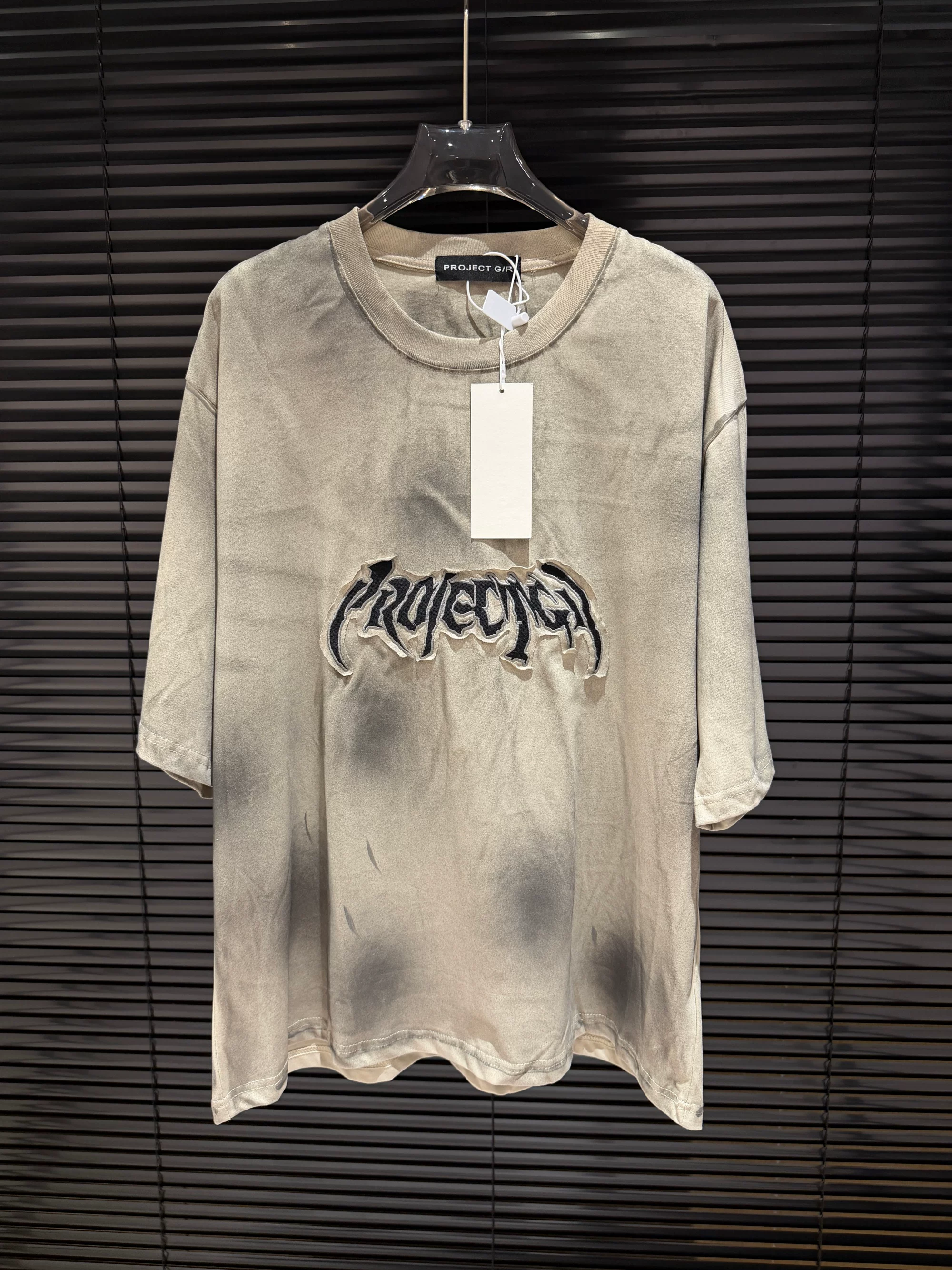 Boynextdoor Jaehyun Inspired Spray Dyed Gothic Logo Oversized T-Shirt