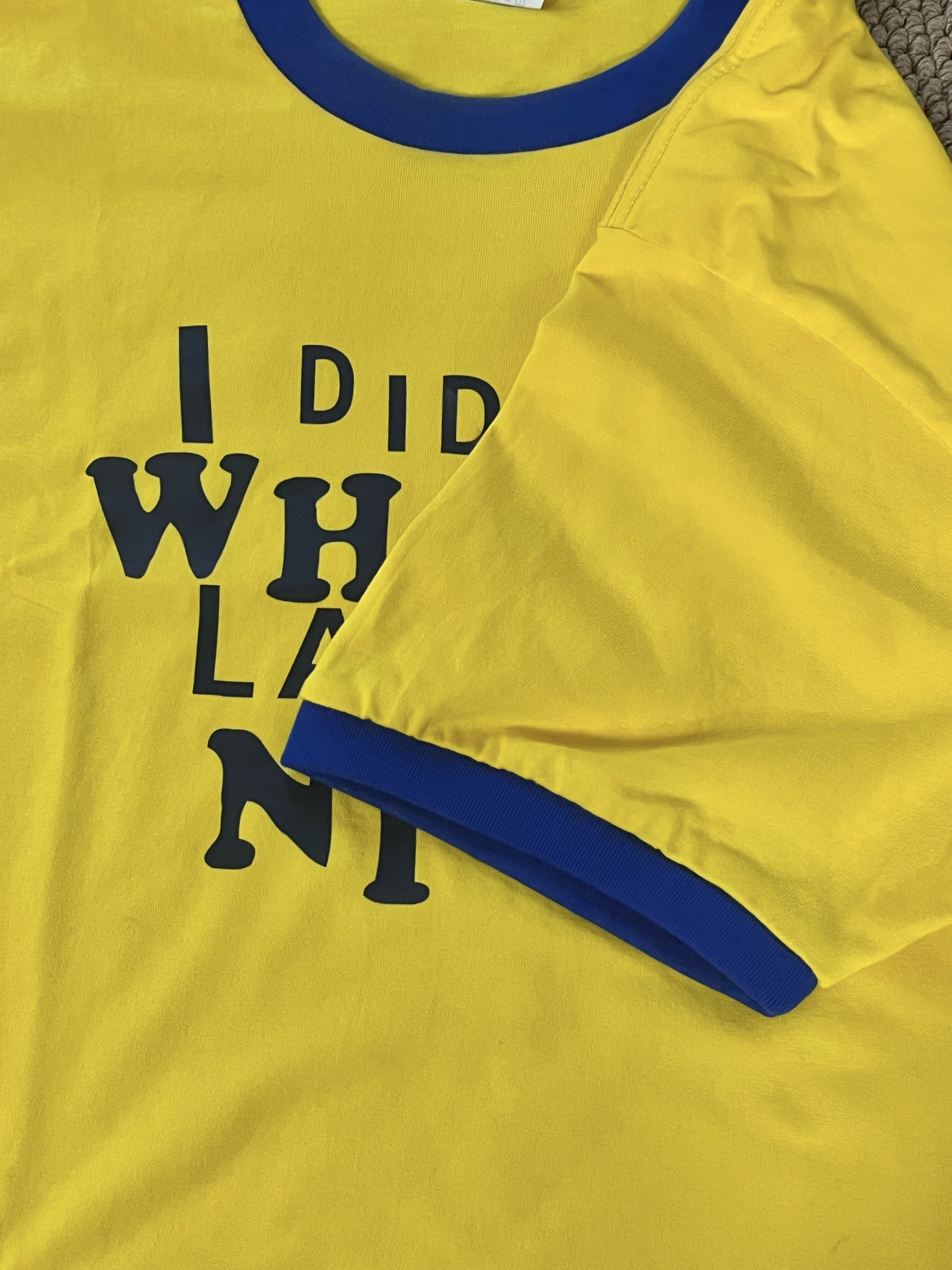 Seventeen Mingyu & TXT Yeonjun Inspired Vibrant Yellow Contrast Short Sleeve Tee