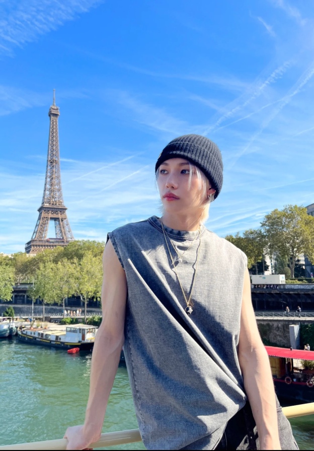 Stray kids Felix Felix Washed Cotton inspired Sleeveless T-Shirt Tank-Straykids