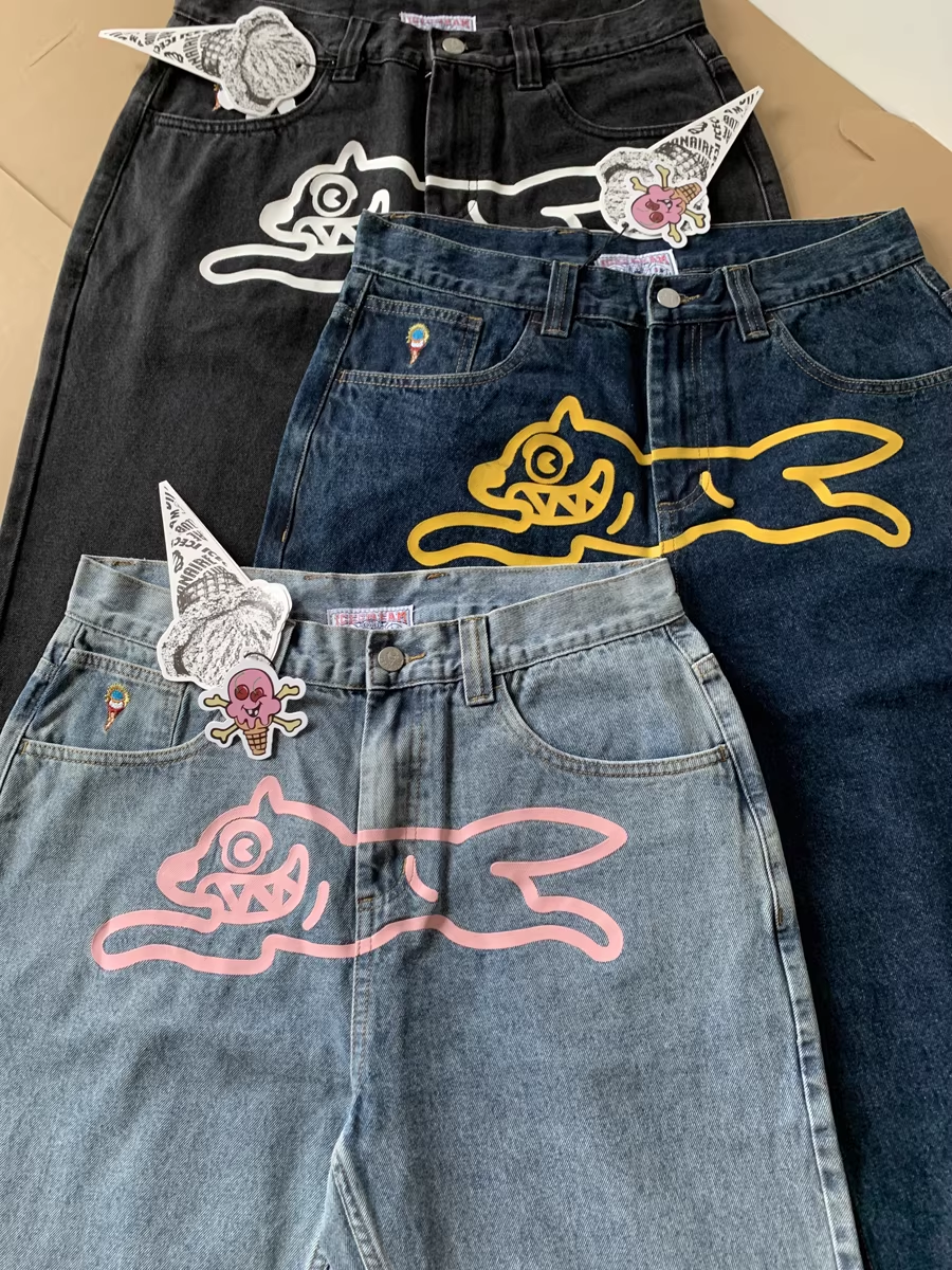 Cortis Juhoon Inspired Ice Cream Running Dog Denim Jeans