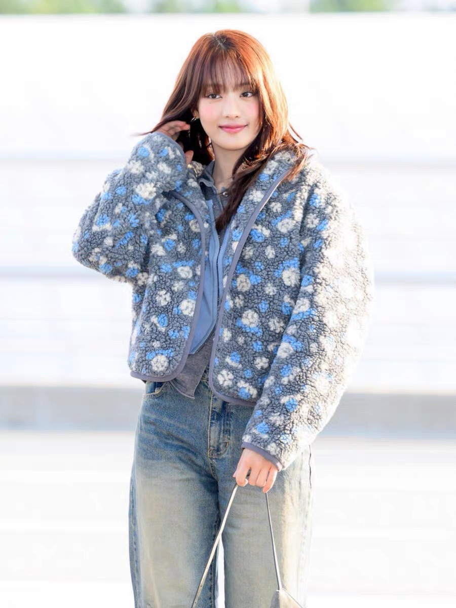 I-DLE Minnie Inspired Floral Fleece Jacket