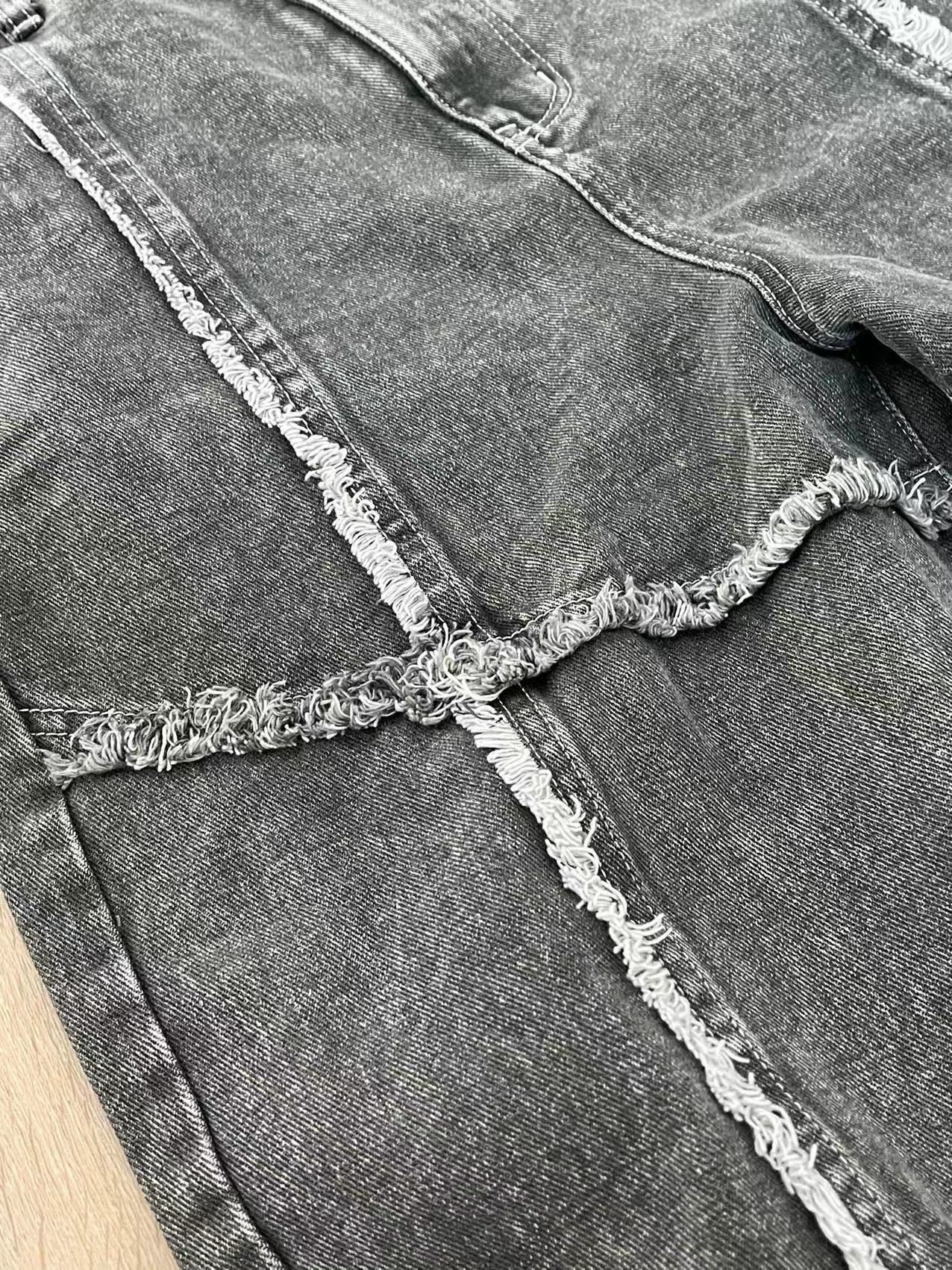 Aespa Ningning Inspired Raw - Edge Straight Pants