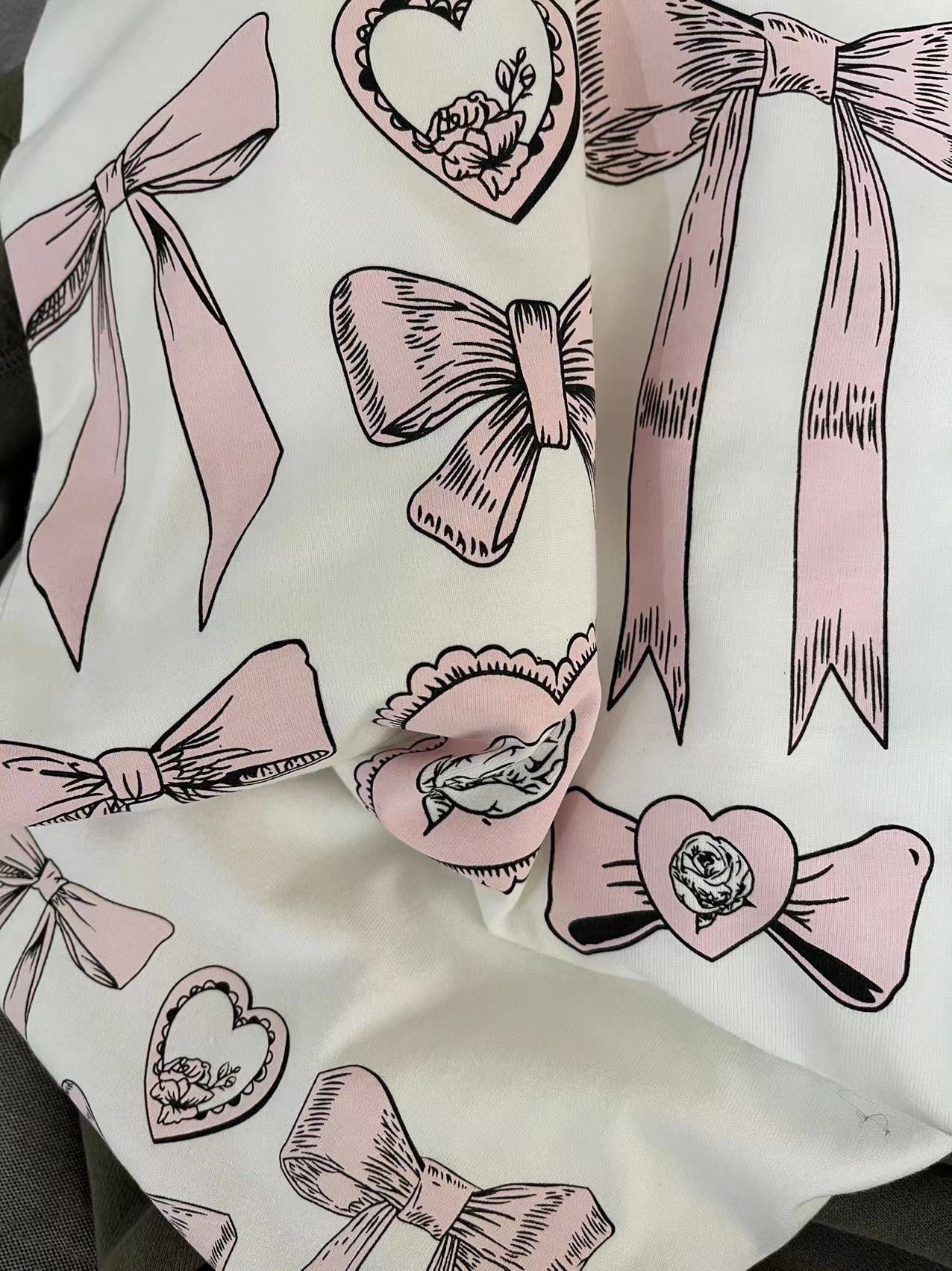 Red Velvet Joy Inspired Heart Bow Print Tee