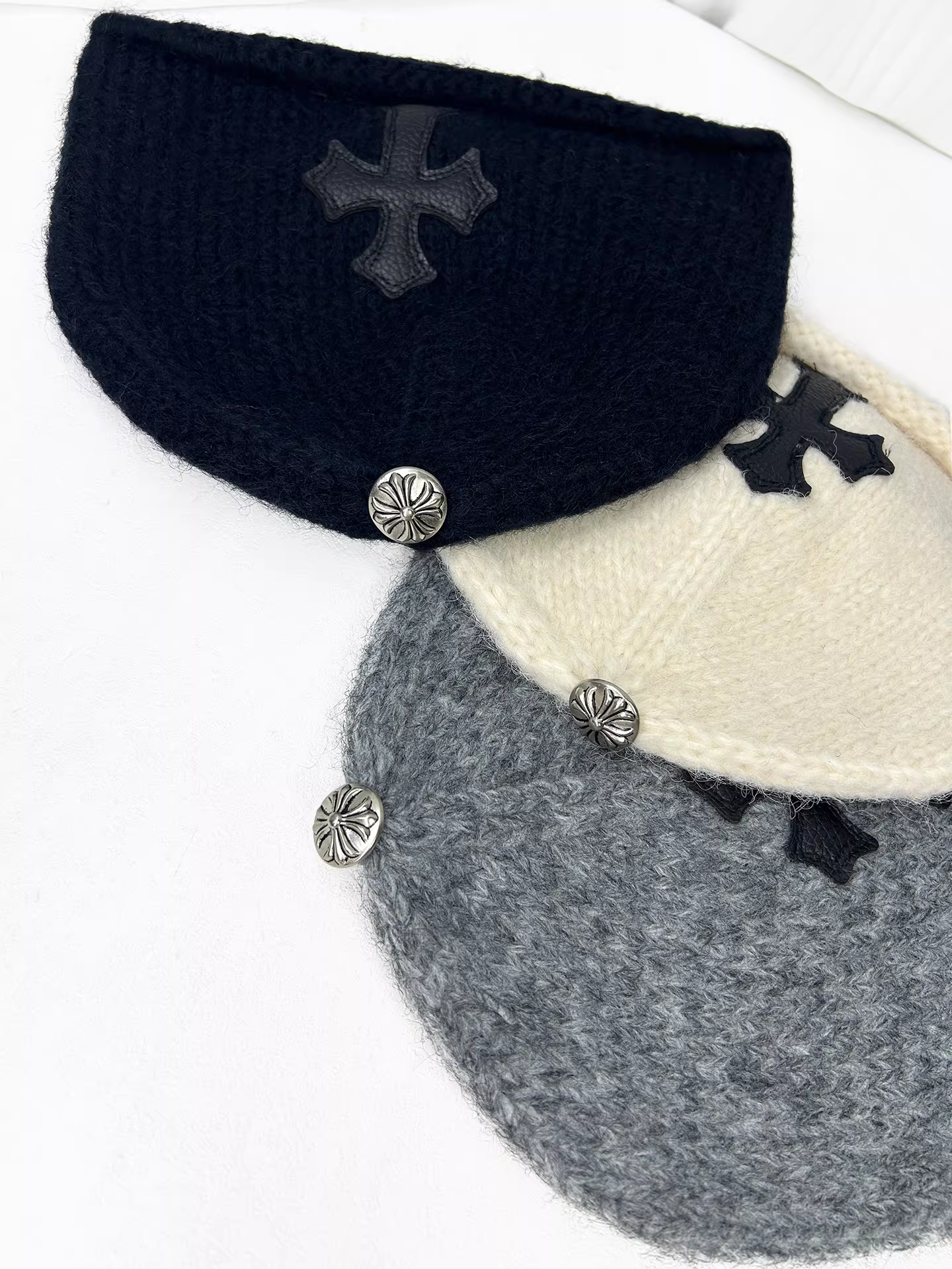 Enhypen NIKI inspired Chrome Hearts Style Cross Patch Knit Beanie