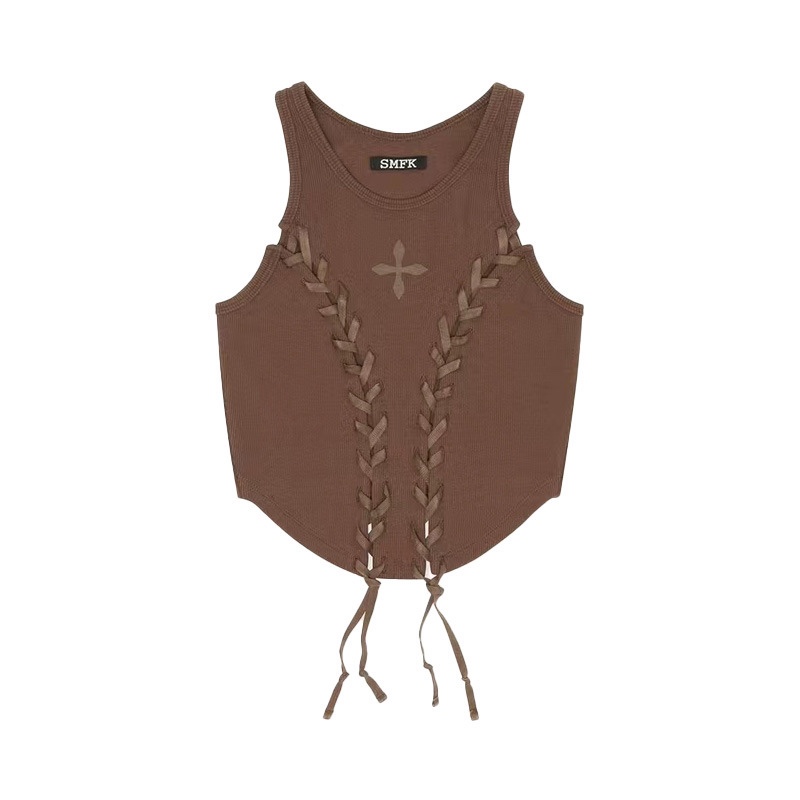 IVE JANG WONYOUNG inspired SMFK Deconstructed Baseball Tactical Vest Crop Top