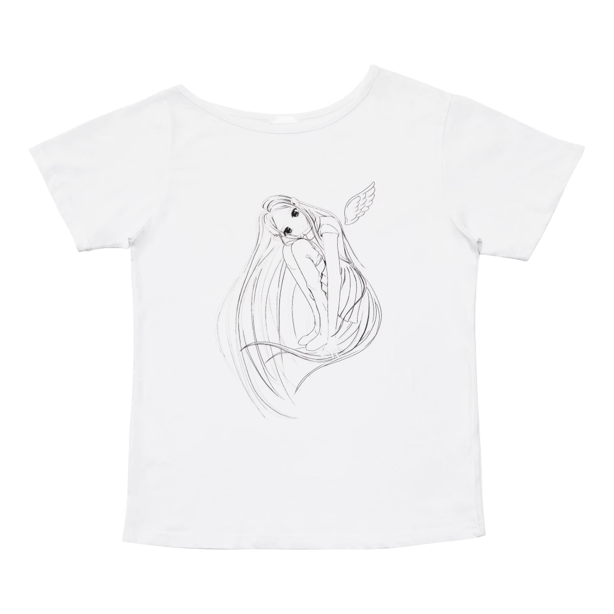 GIDLE SHUHUA Inspired Manga Girl Illustration Off Shoulder Tee