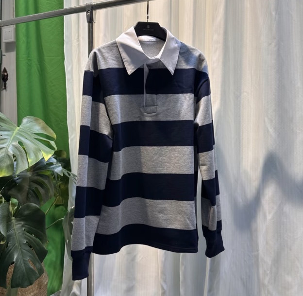 Cortis Juhoon inspired navy grey Stripe Sweatshirt