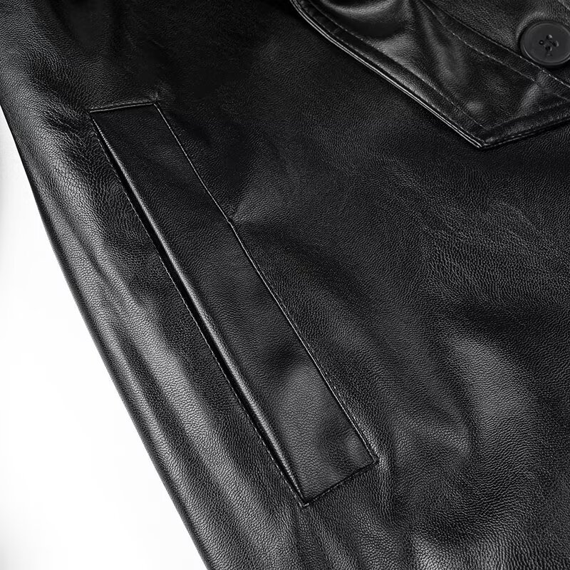 Dark Style Long Leather Jacket-Ateez outfit inspiration ATINY