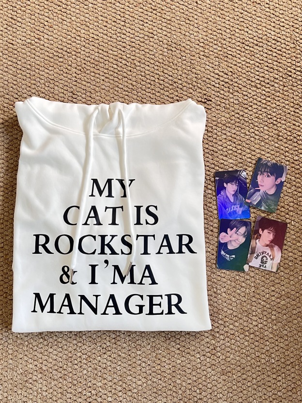  ENHYPEN Sunoo Inspired White Letter Print Hoodie