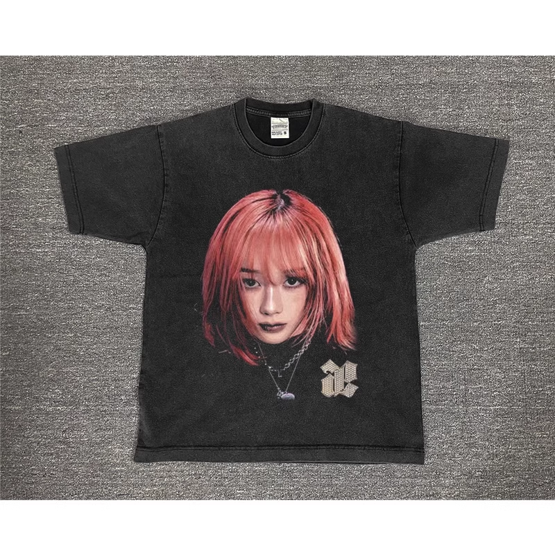 AESPA Custom Member Printed Retro Washed T-Shirt