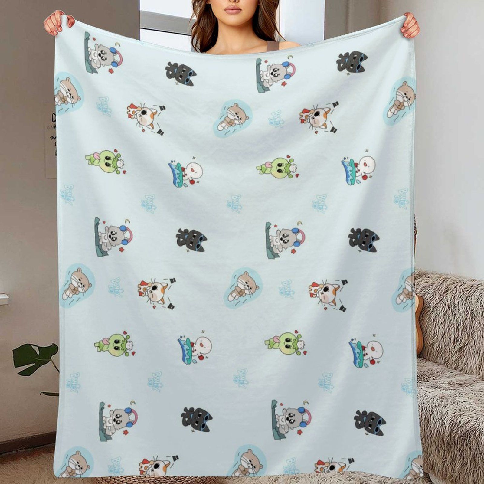 Boynextdoor bbnexdo Merch Inspired Flannel Blanket