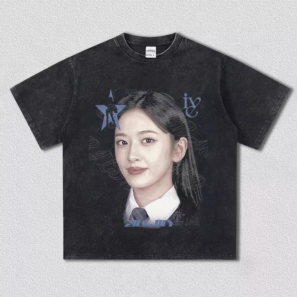 IVE Member Retro Portrait Graphic T-Shirt