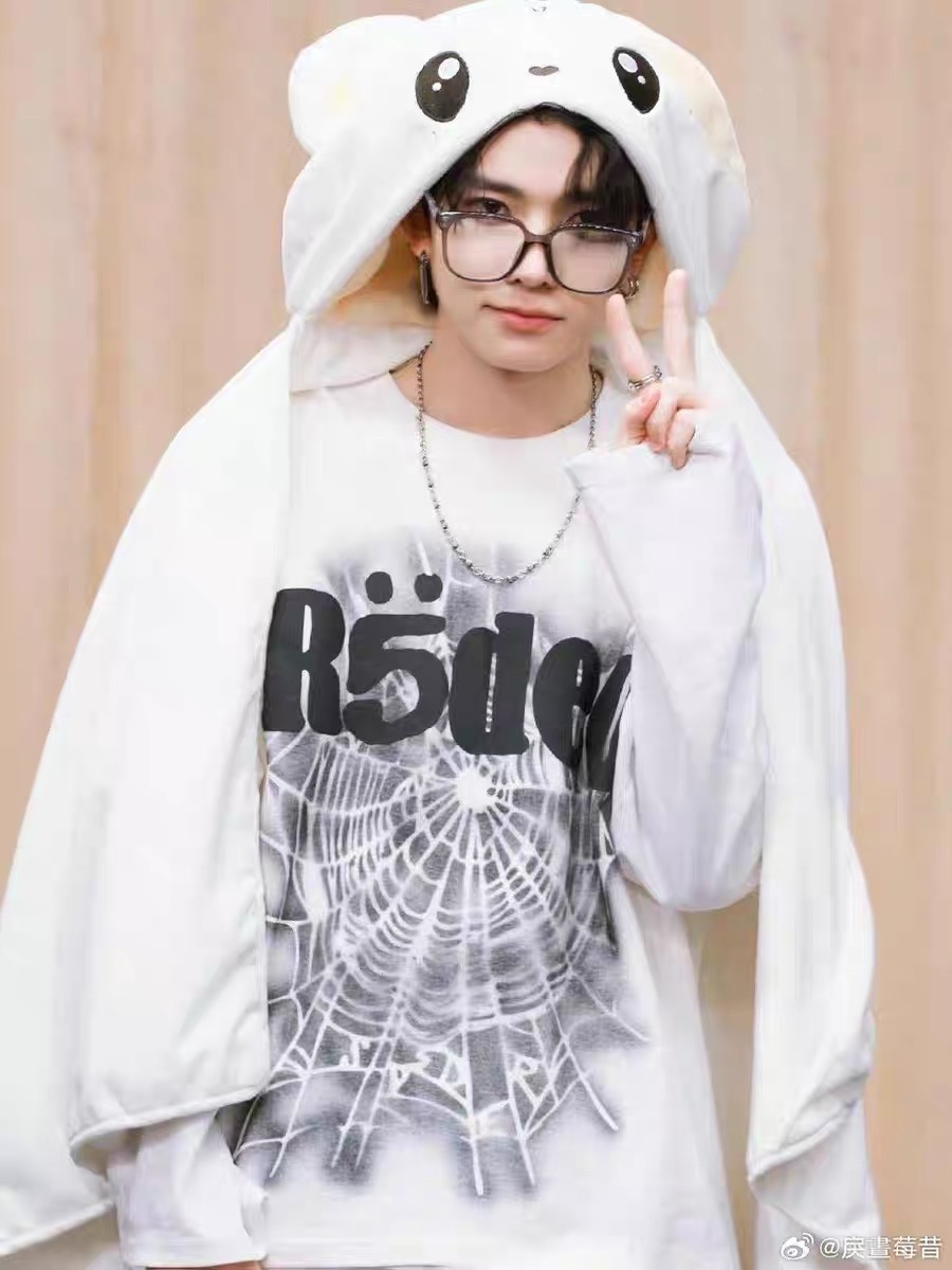 ENHYPEN Heesung Inspired Spider-web Print T-Shirt