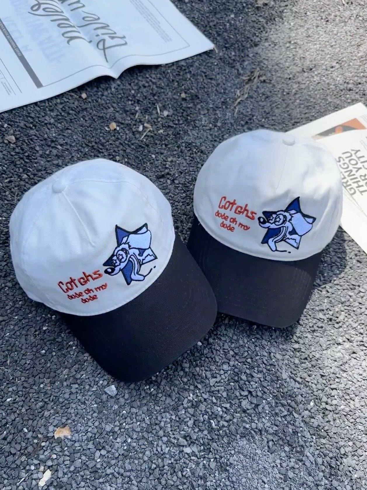 BTS V Taehyung Inspired Cotchs Puppy Embroidery Baseball Cap Hat
