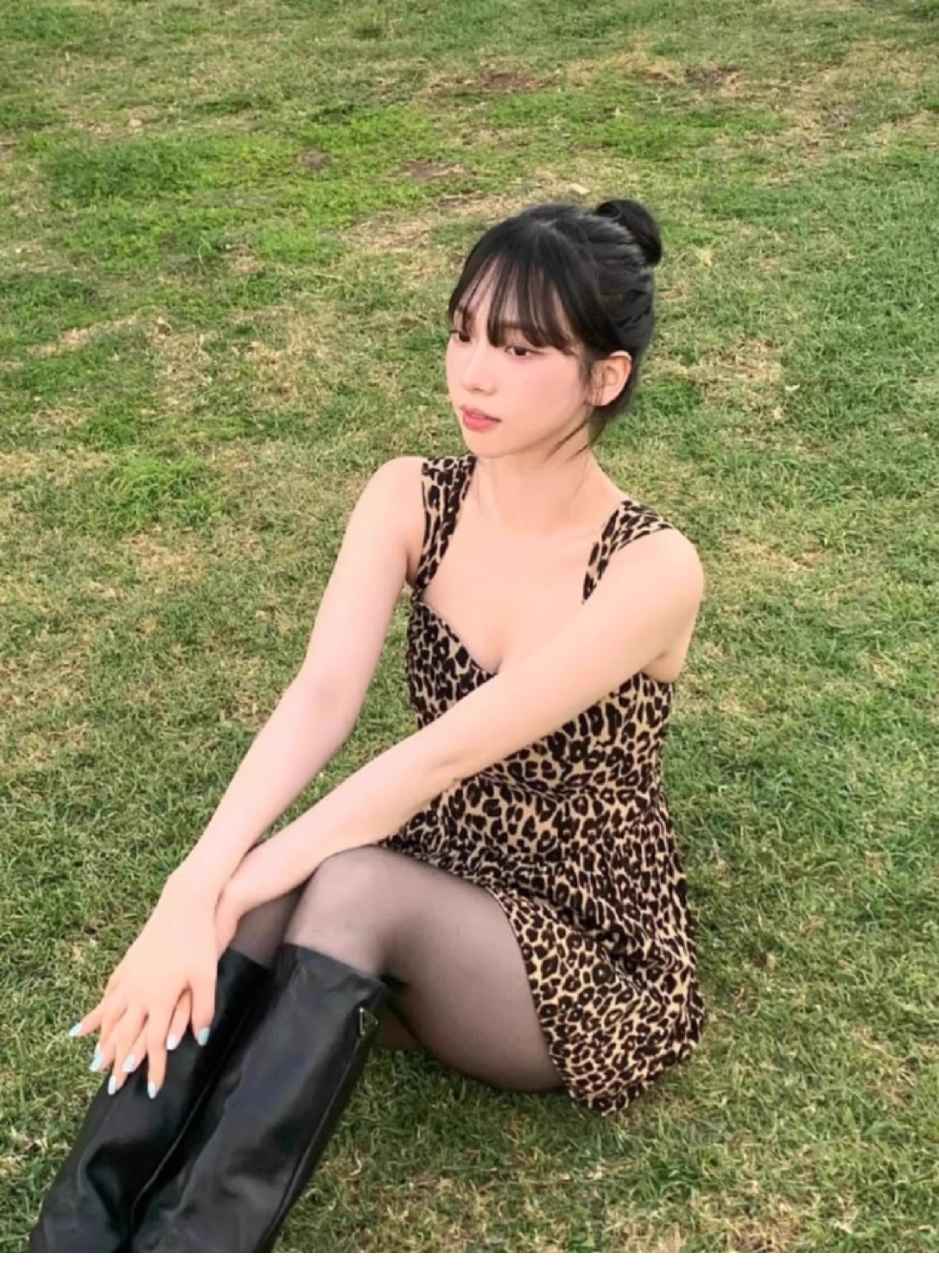 Aespa Karina Inspired Leopard Print Cami Dress