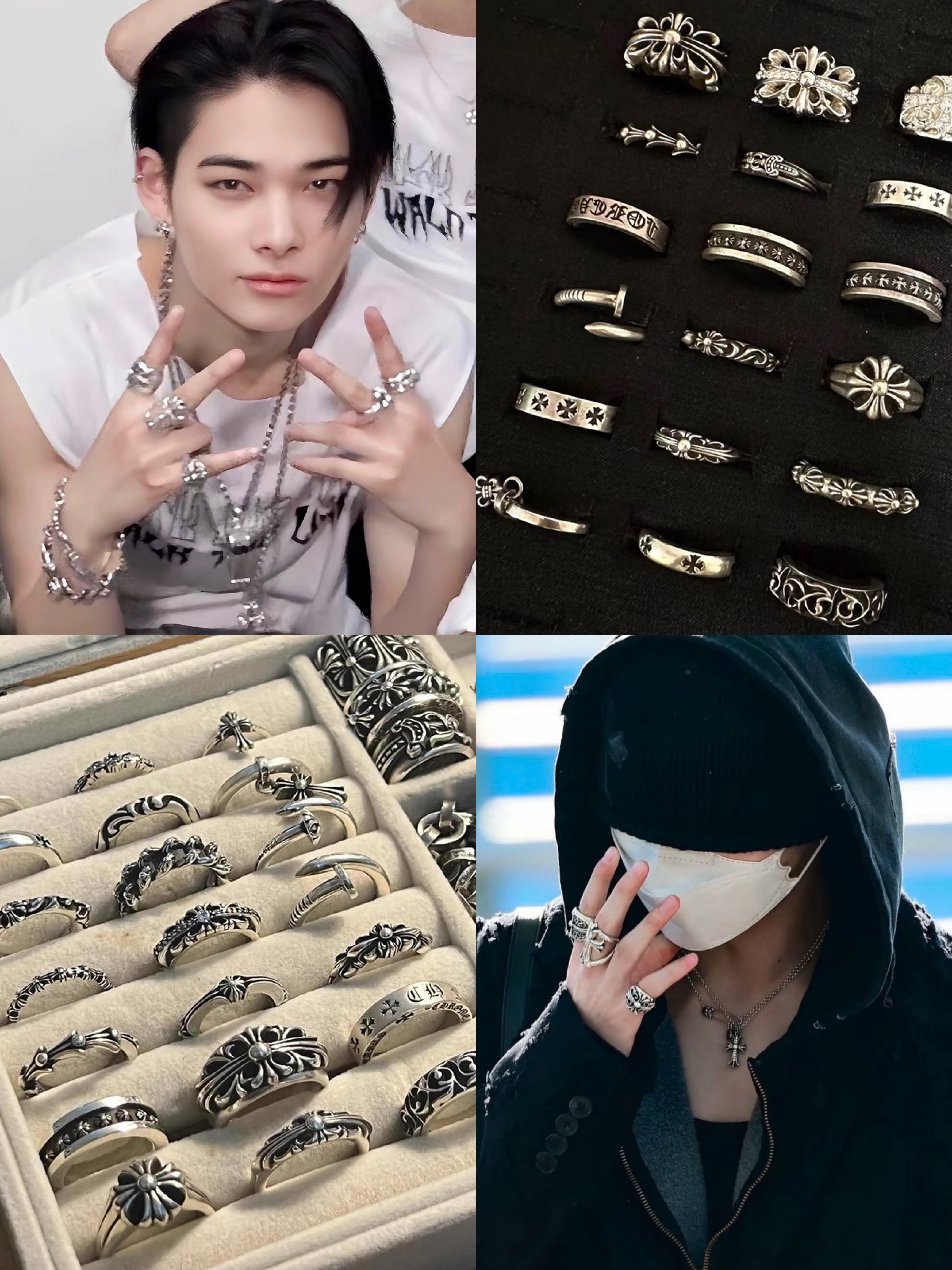 Enhypen Niki inspired chrome heart ring-Ni-Ki