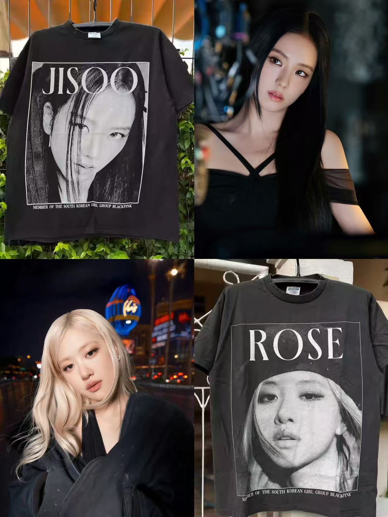 Blackpink Rose Jisoo Vintage Graphic Tee