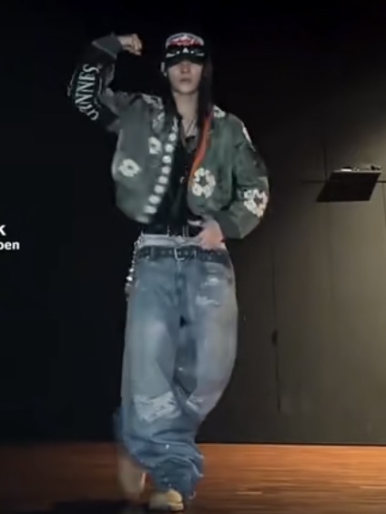 Enhypen Niki Inspired Trompe L‘oeil Denim Printed Pants