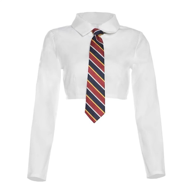 Colorblocked Jacket Bow Tie Shirt Short Skirt Set-Blackpink Jennie