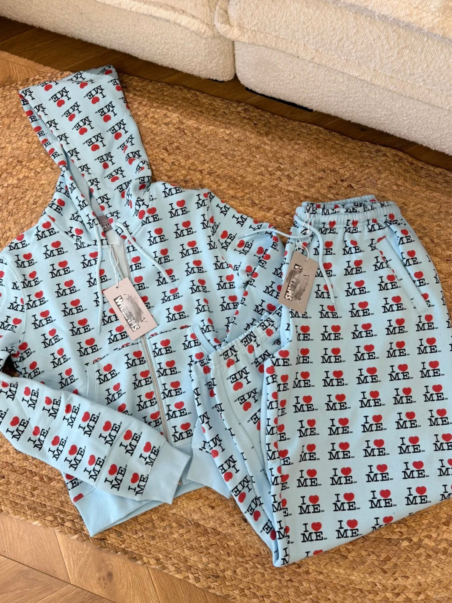 ILLIT NOT CUTE ANYMORE Inspired I HEART ME Print Tracksuit Set