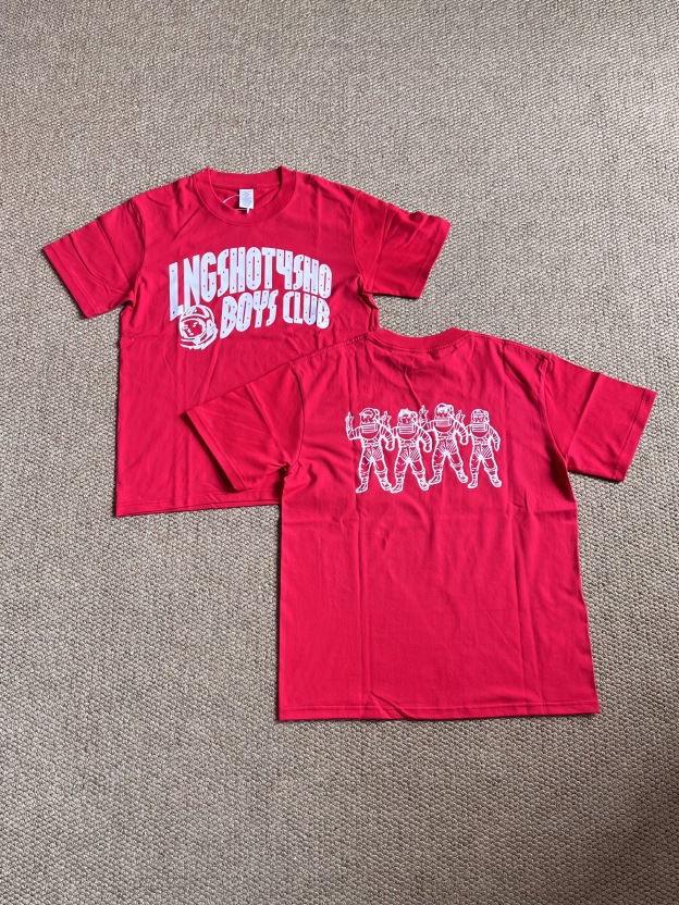 lngshot inspired  red boys club letter print tshirt