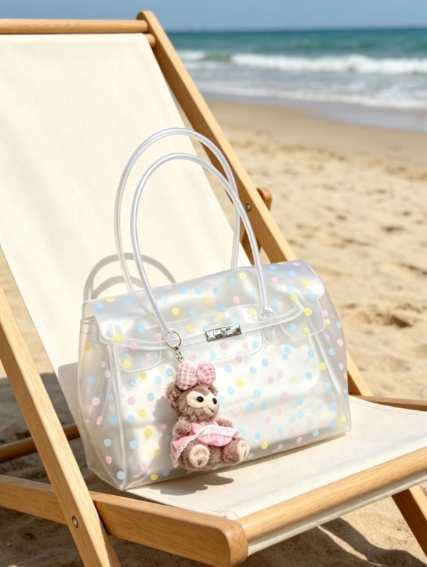 Horizontal Candy Polka Dot TPU Jelly Tote Bag jellyfirkin bag-jelly bag