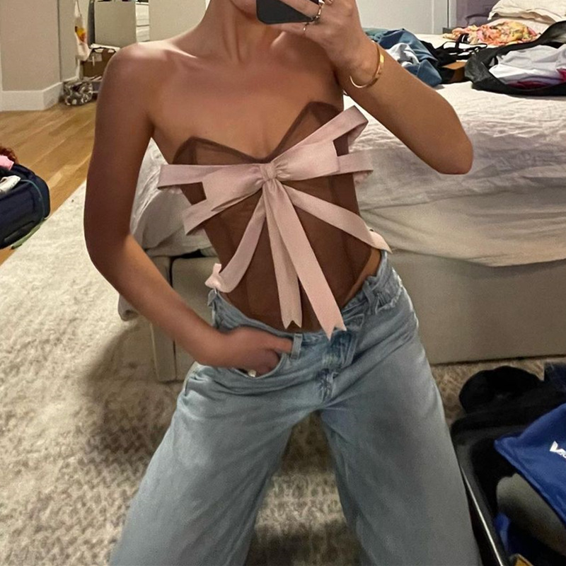 Pink Bow Tie Tue Top-Outfitidea For Blinks BLACKPINK-Inspired Fashion