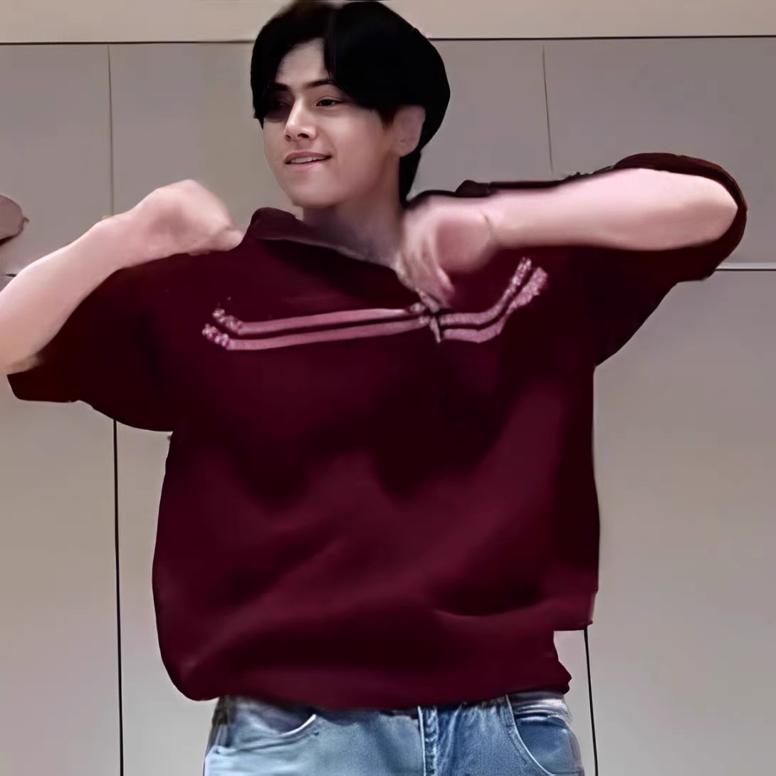 ENHYPEN Jay Inspired Striped Asymmetric Zip-Up Sweater