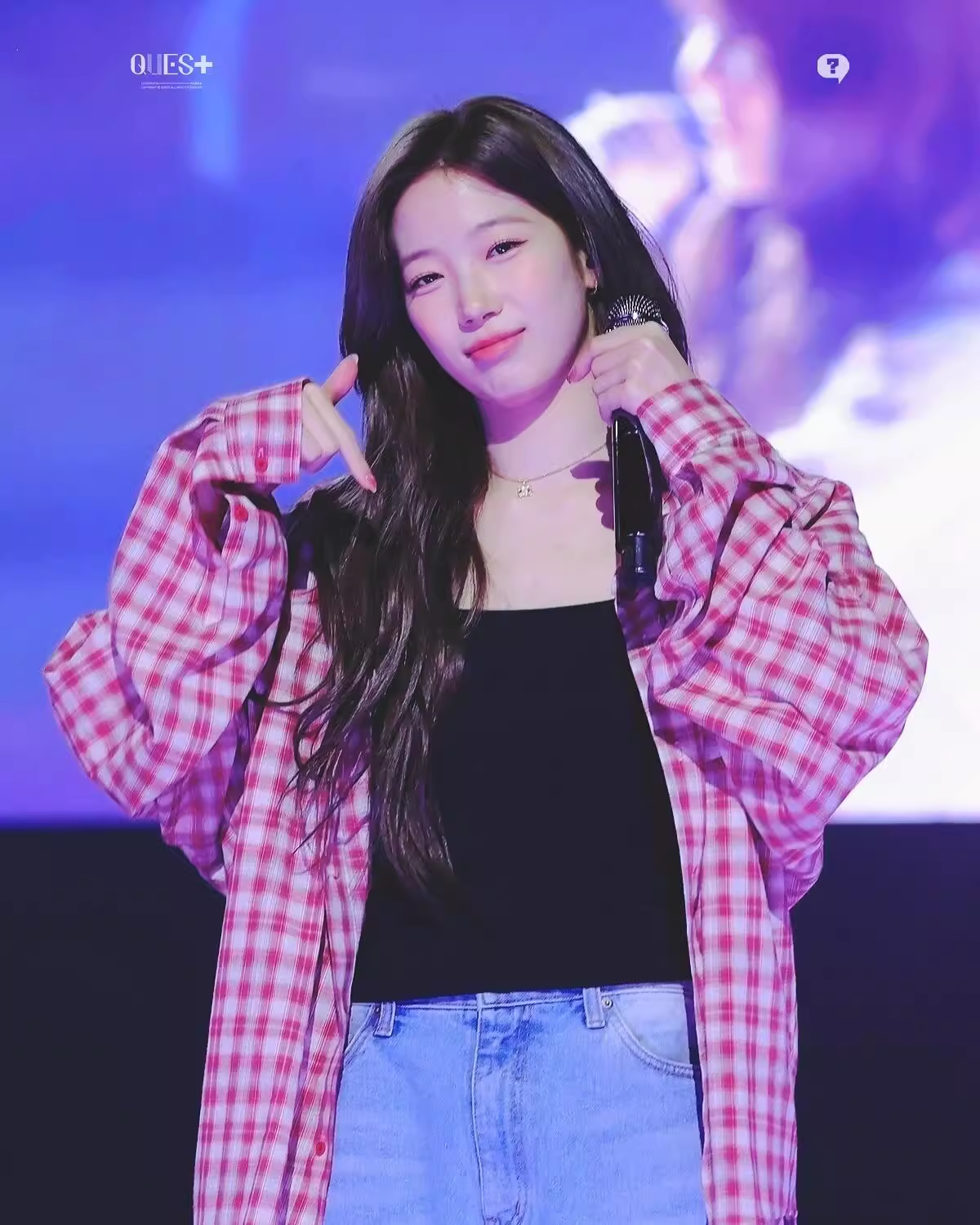 LE SSERAFIM Kazuha Inspired Red Plaid Shirt