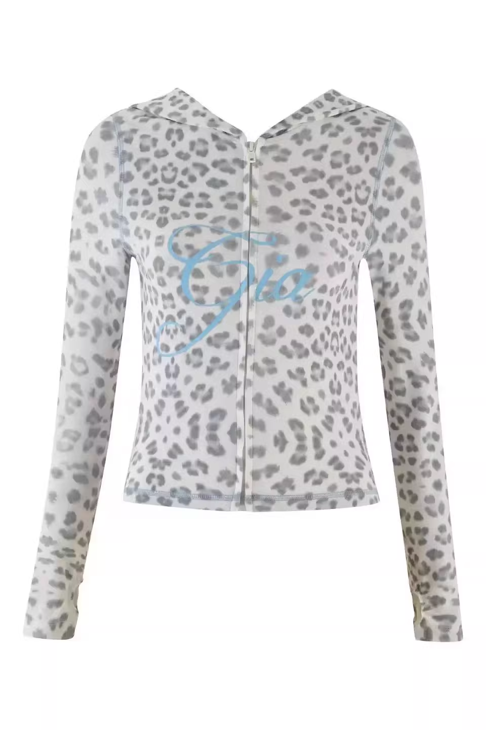 IVE Rei Inspired Y2K Snow Leopard Print 2-Piece Loungewear Set