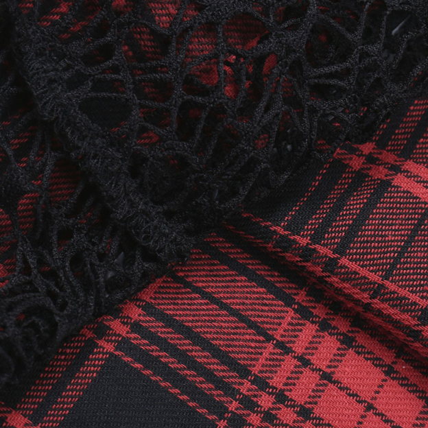 Red Plaid Lace Tube Dress-Straykids concert outfitidea for STAY