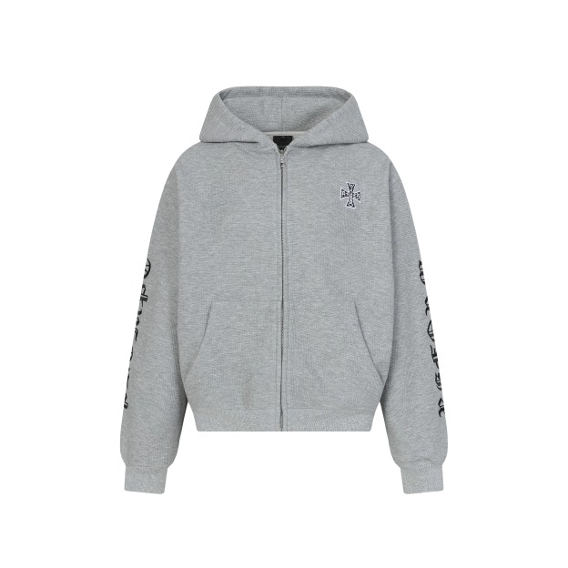 ENHYPEN Niki Inspired Grey Character Print Zip-Up Hoodie-NI-KI