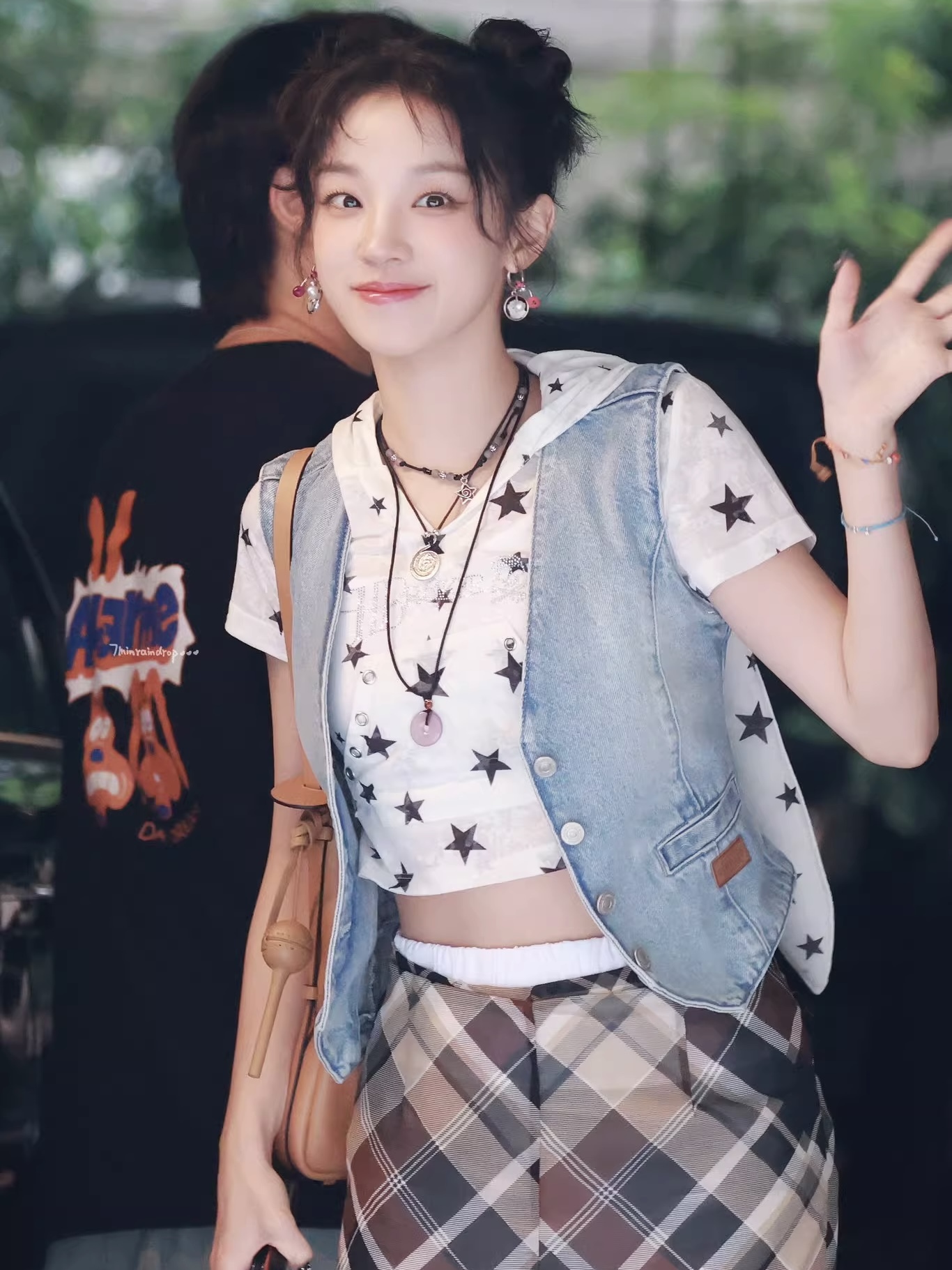 Y2K Bunny Ears Hooded Short Sleeve Top-Yuqi Gidle